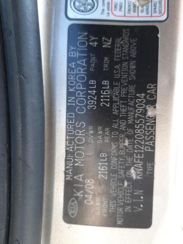Photo 10 from auction – 2008 KIA SPECTRA with VIN KNAFE122085579034