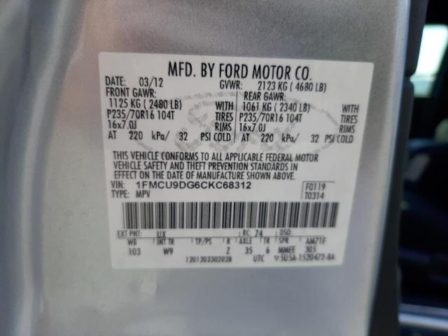 Photo 10 from auction – 2012 FORD ESCAPE XLT with VIN 1FMCU9DG6CKC68312