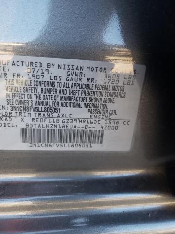 Photo 10 from auction – 2020 NISSAN VERSA SR with VIN 3N1CN8FV5LL805051
