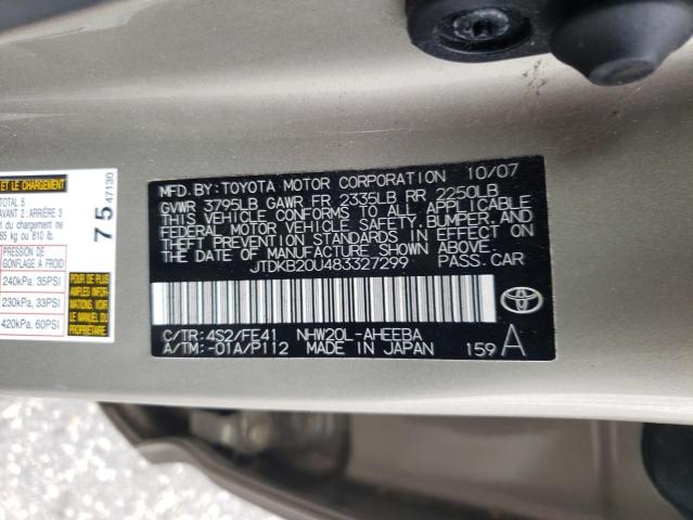 Photo 10 from auction – 2008 TOYOTA PRIUS with VIN JTDKB20U483327299