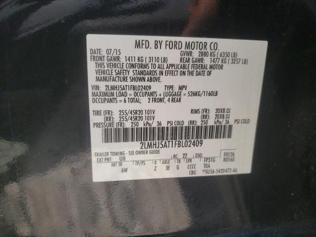 Photo 10 from auction – 2015 LINCOLN MKT with VIN 2LMHJ5AT1FBL02409