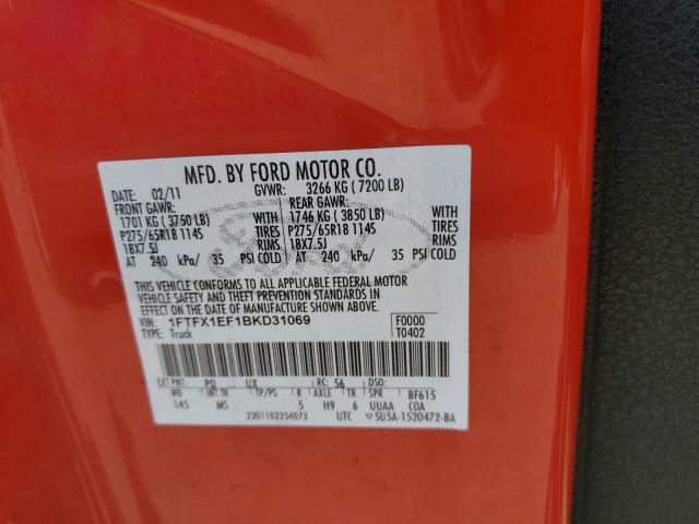 Photo 10 from auction – 2011 FORD F150 SUPER with VIN 1FTFX1EF1BKD31069