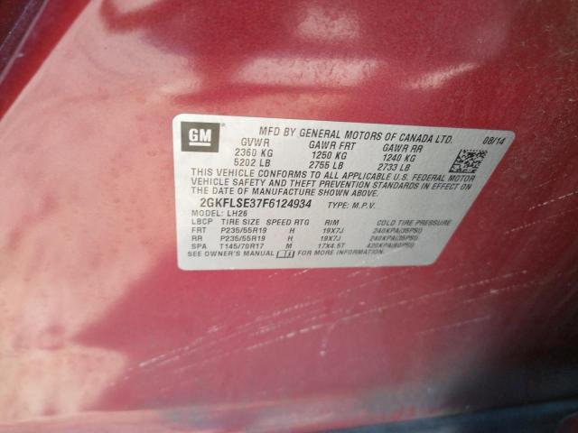 Photo 10 from auction – 2015 GMC TERRAIN SL with VIN 2GKFLSE37F6124934