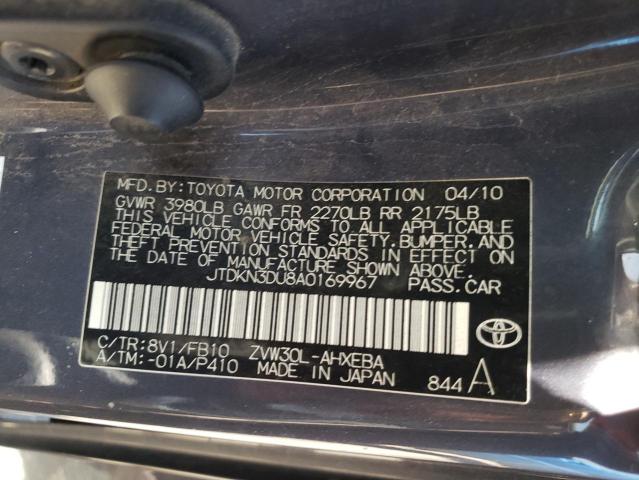 Photo 10 from auction – 2010 TOYOTA PRIUS with VIN JTDKN3DU8A0169967