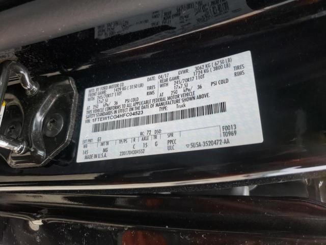 Photo 10 from auction – 2017 FORD F150 SUPER with VIN 1FTEW1CG4HFC04523
