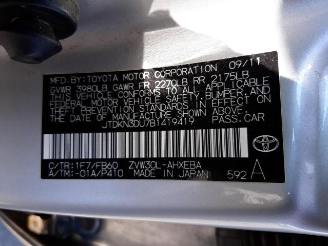 Photo 10 from auction – 2011 TOYOTA PRIUS with VIN JTDKN3DU7B1419419
