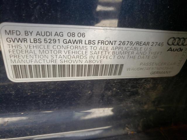 Photo 10 from auction – 2007 AUDI A6 3.2 QUA with VIN WAUDH74F97N043540