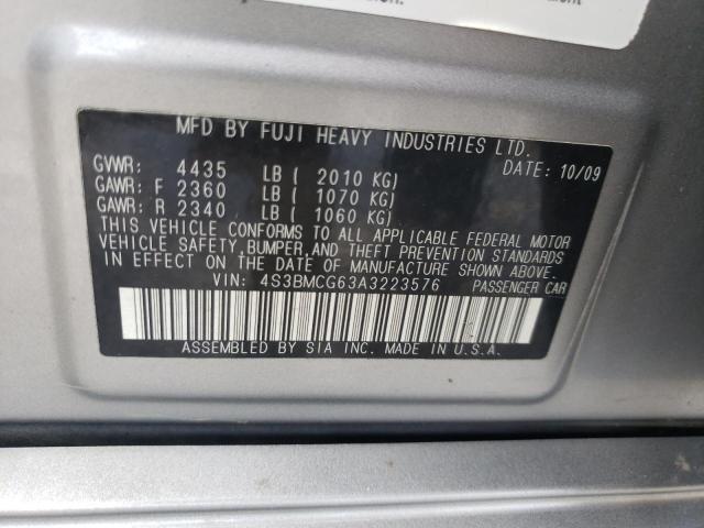 Zdjęcie 10 z aukcji – 2010 SUBARU LEGACY 2.5 z VIN 4S3BMCG63A3223576