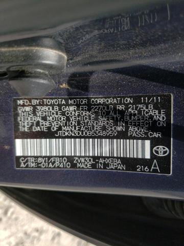 Photo 10 from auction – 2011 TOYOTA PRIUS with VIN JTDKN3DU0B5348959