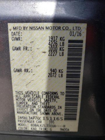 Photo 10 from auction – 2016 NISSAN ALTIMA 2.5 with VIN 1N4AL3AP7GC151165