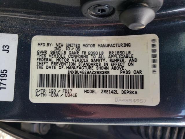 Photo 10 from auction – 2010 TOYOTA COROLLA BA with VIN 1NXBU4EE9AZ268365