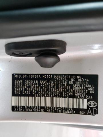 Photo 10 from auction – 2014 TOYOTA COROLLA L with VIN 2T1BURHEXEC200110