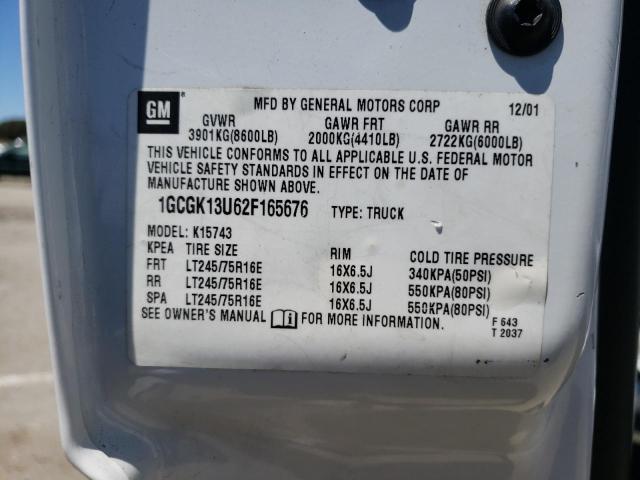 Photo 10 from auction – 2002 CHEVROLET SILVERADO with VIN 1GCGK13U62F165676
