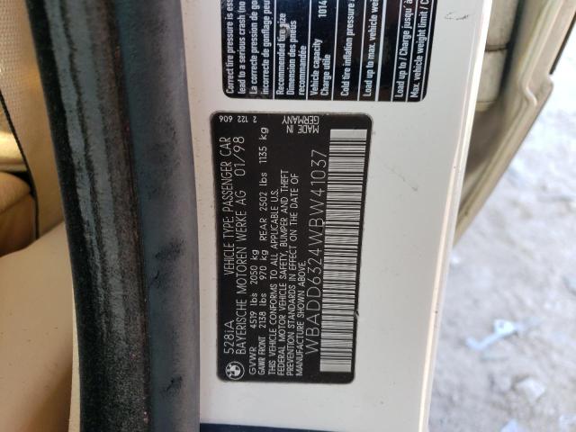 Photo 10 from auction – 1998 BMW 528 I AUTO with VIN WBADD6324WBW41037