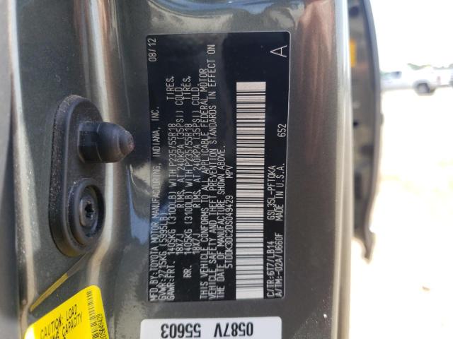 Photo 10 from auction – 2013 TOYOTA SIENNA with VIN 5TDDK3DC2DS049429