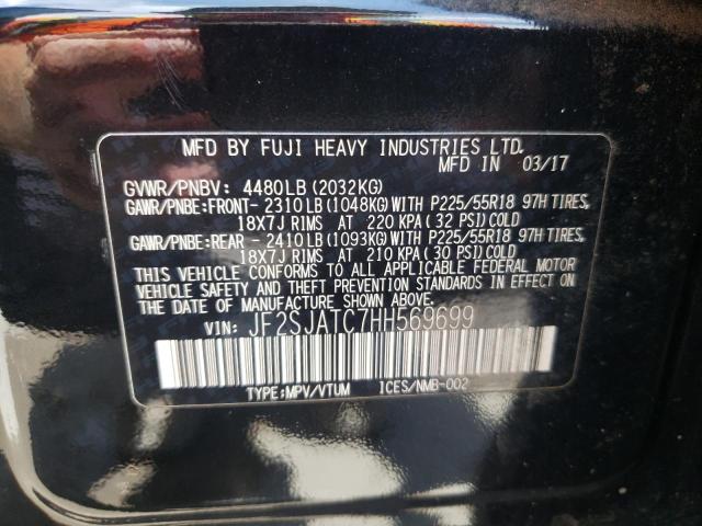 Photo 10 from auction – 2017 SUBARU FORESTER 2 with VIN JF2SJATC7HH569699