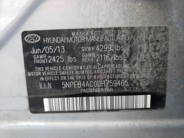 Photo 10 from auction – 2013 HYUNDAI SONATA GLS with VIN 5NPEB4AC0DH759465