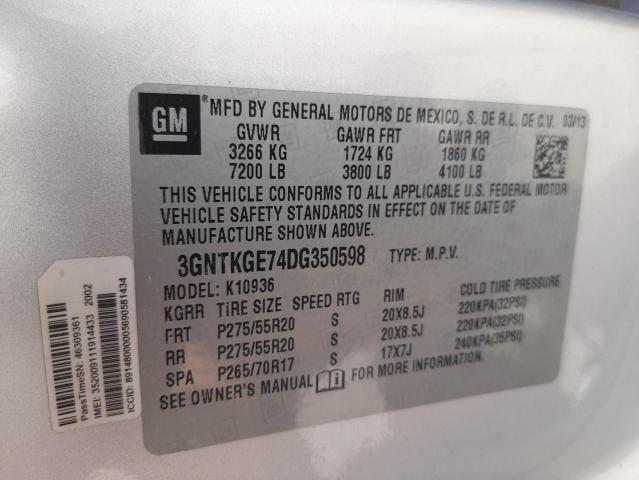 Photo 10 from auction – 2013 CHEVROLET AVALANCHE with VIN 3GNTKGE74DG350598