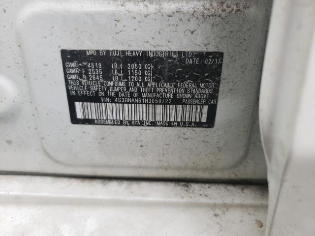 Photo 10 from auction – 2017 SUBARU LEGACY 2.5 with VIN 4S3BNAN61H3050722