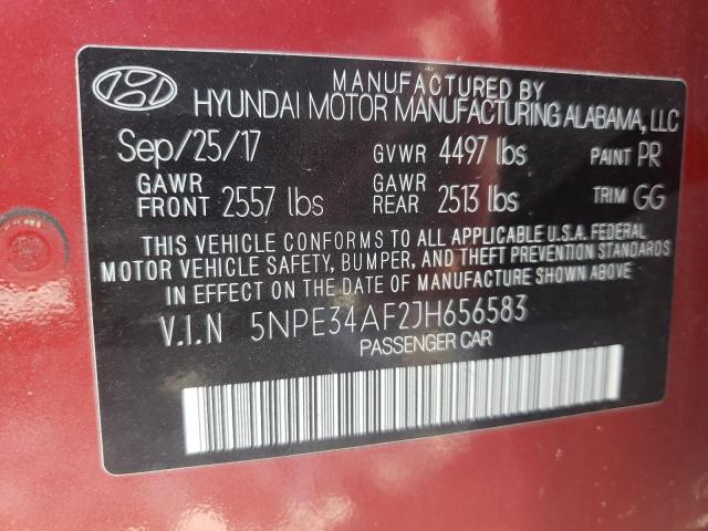Photo 10 from auction – 2018 HYUNDAI SONATA SPO with VIN 5NPE34AF2JH656583