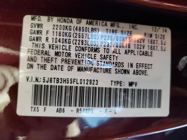 Photo 10 from auction – 2015 ACURA RDX TECHNO with VIN 5J8TB3H55FL012923