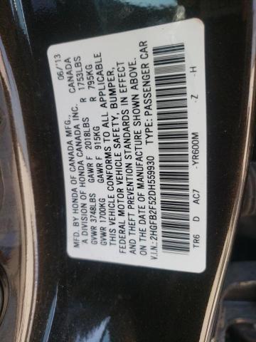 Photo 10 from auction – 2013 HONDA CIVIC LX with VIN 2HGFB2F52DH559930