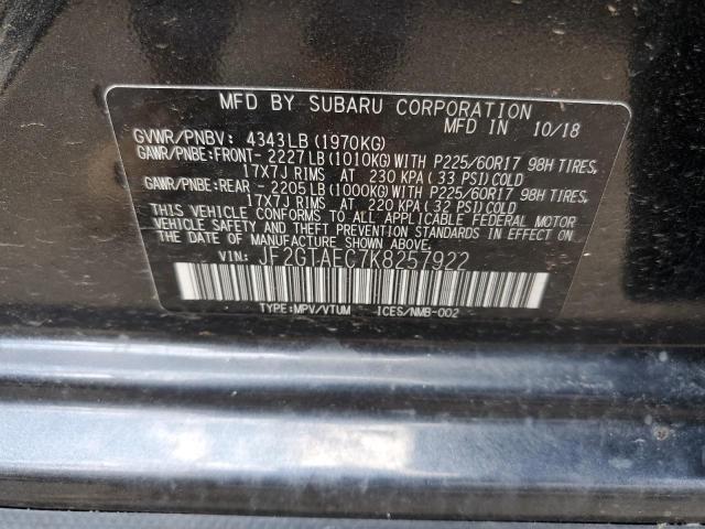 Photo 10 from auction – 2019 SUBARU CROSSTREK with VIN JF2GTAEC7K8257922