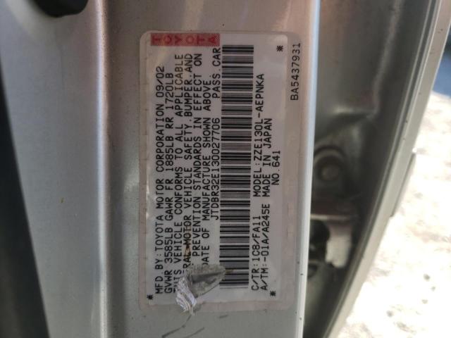 Photo 10 from auction – 2003 TOYOTA COROLLA CE with VIN JTDBR32E130027706
