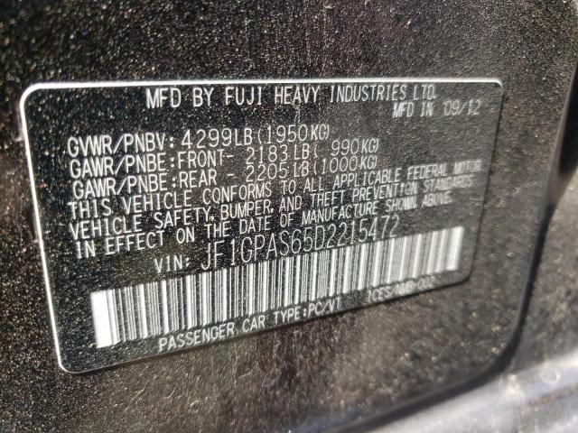 Photo 10 from auction – 2013 SUBARU IMPREZA SP with VIN JF1GPAS65D2215472