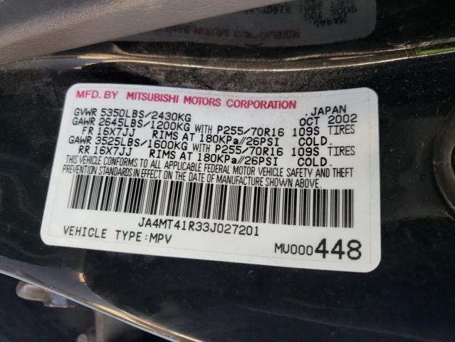 Photo 10 from auction – 2003 MITSUBISHI MONTERO SP with VIN JA4MT41R33J027201