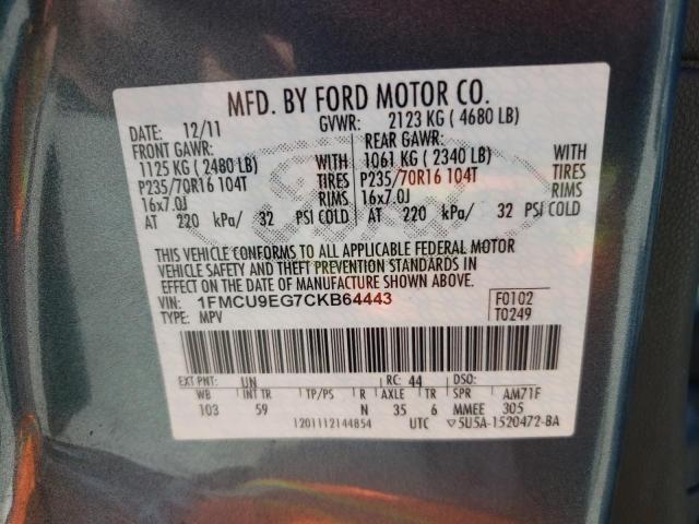 Photo 10 from auction – 2012 FORD ESCAPE with VIN 1FMCU9EG7CKB64443