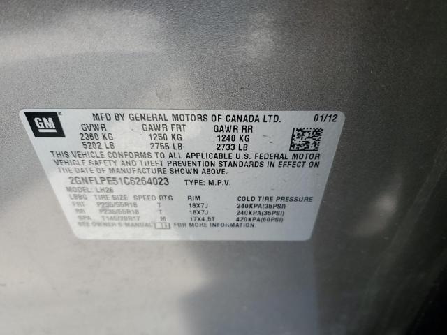 Photo 10 from auction – 2012 CHEVROLET EQUINOX LT with VIN 2GNFLPE51C6264023