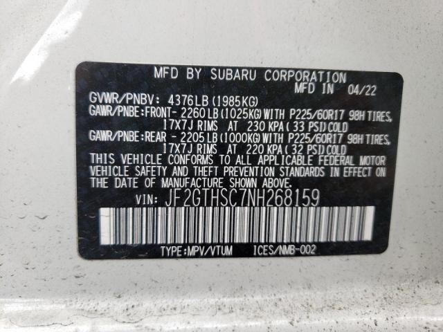 Photo 10 from auction – 2022 SUBARU CROSSTREK with VIN JF2GTHSC7NH268159