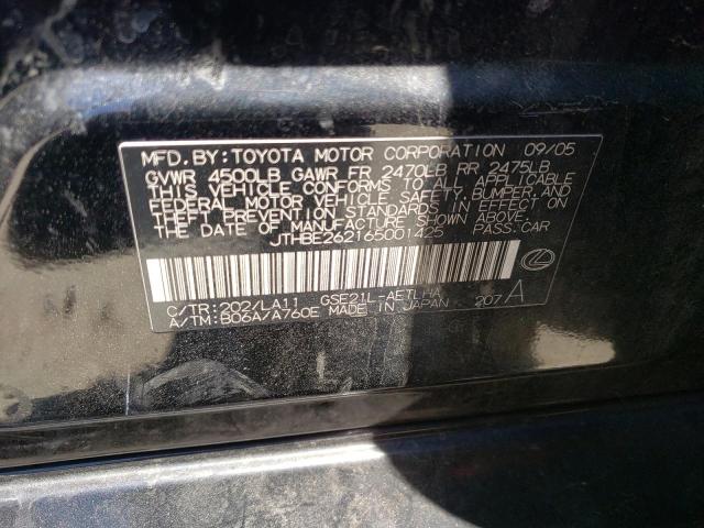 Photo 10 from auction – 2006 LEXUS IS 350 with VIN JTHBE262165001425