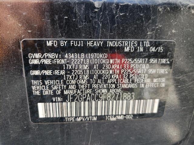 Photo 10 from auction – 2015 SUBARU XV CROSSTR with VIN JF2GPACC9F8271883