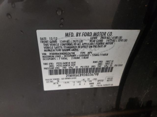 Photo 10 from auction – 2013 FORD FLEX SEL with VIN 2FMHK6C89DBD26798