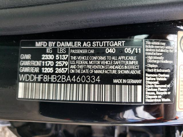 Photo 10 from auction – 2011 MERCEDES-BENZ E 350 4MAT with VIN WDDHF8HB2BA460334