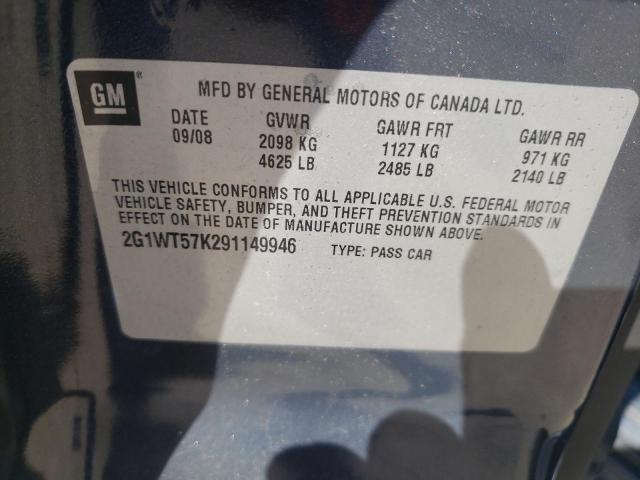Photo 10 from auction – 2009 CHEVROLET IMPALA 1LT with VIN 2G1WT57K291149946