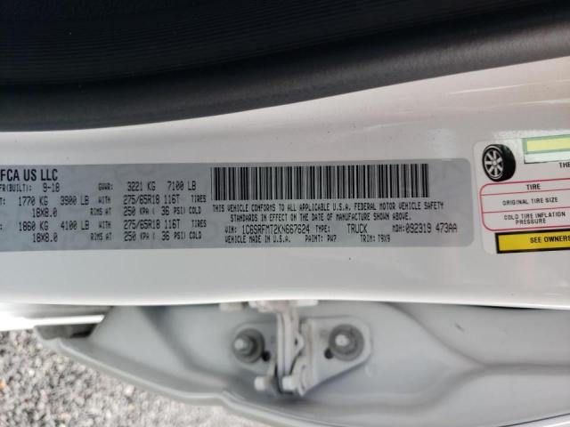 Photo 10 from auction – 2019 RAM 1500 BIG H with VIN 1C6SRFMT2KN667624