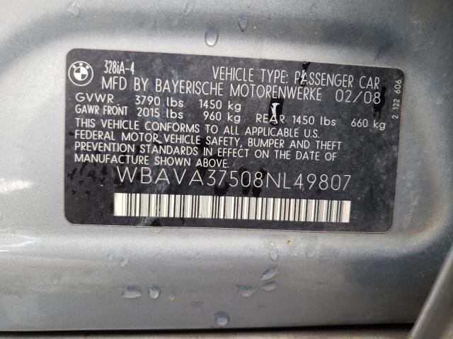 Photo 10 from auction – 2008 BMW 328 I with VIN WBAVA37508NL49807