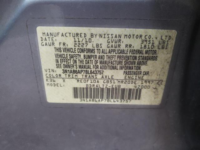 Photo 10 from auction – 2011 NISSAN SENTRA with VIN 3N1AB6AP7BL643757