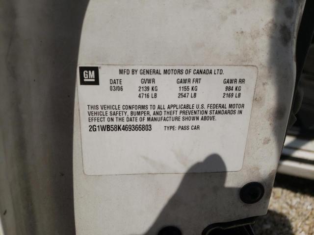 Photo 10 from auction – 2006 CHEVROLET IMPALA LS with VIN 2G1WB58K469366803