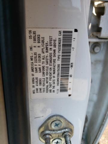 Photo 10 from auction – 2006 HONDA ACCORD SE with VIN 1HGCM56336A154366