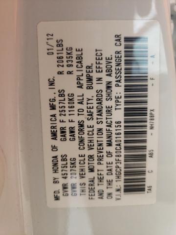 Photo 10 from auction – 2012 HONDA ACCORD EXL with VIN 1HGCP3F80CA016156