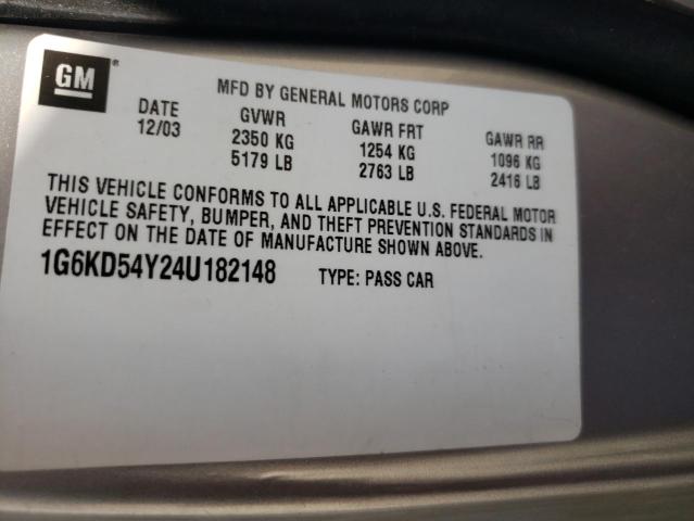 Photo 10 from auction – 2004 CADILLAC DEVILLE with VIN 1G6KD54Y24U182148