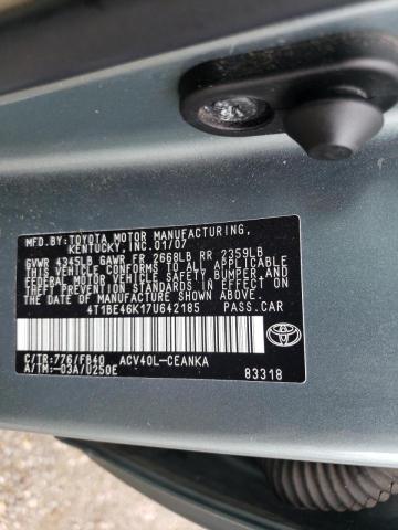 Photo 10 from auction – 2007 TOYOTA CAMRY CE with VIN 4T1BE46K17U642185
