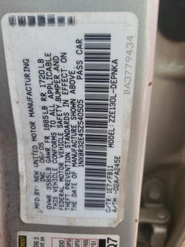 Photo 10 from auction – 2005 TOYOTA COROLLA CE with VIN 1NXBR32E45Z540505
