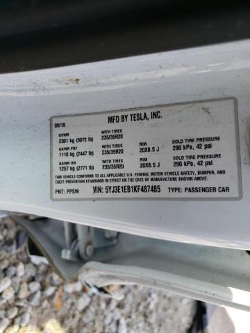 Photo 10 from auction – 2019 TESLA MODEL 3 with VIN 5YJ3E1EB1KF487485