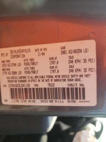 Photo 10 from auction – 2005 DODGE RAM 1500 S with VIN 1D7HA16K35J541128