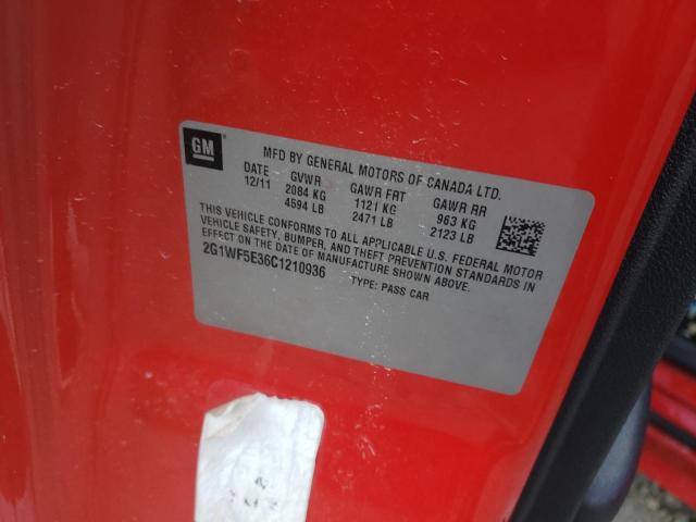 Photo 10 from auction – 2012 CHEVROLET IMPALA LS with VIN 2G1WF5E36C1210936